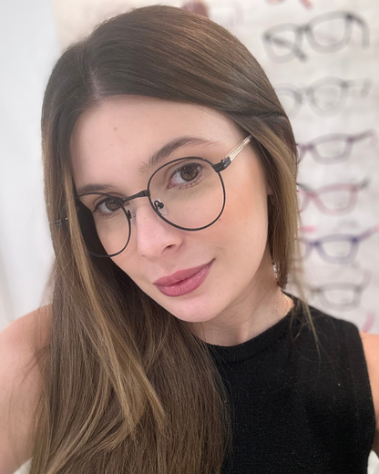 Óculos Feminino Metal Preto com Haste Revestida com Acetato Dourado SU59313 C1 51