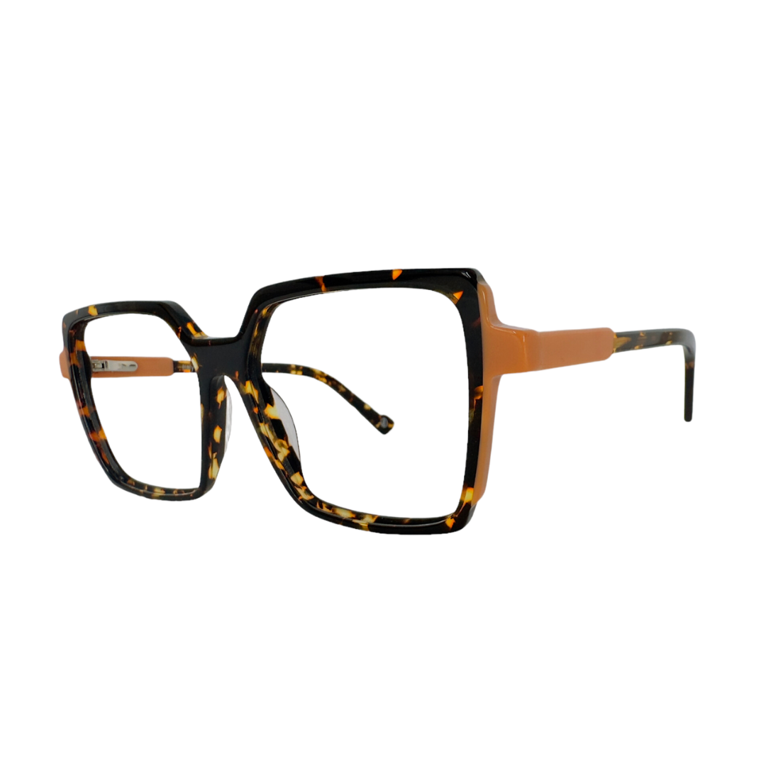 Óculos Feminino de Acetato Mesclado com Haste Revestida em Detalhe Coral SUBW3120 C5 52