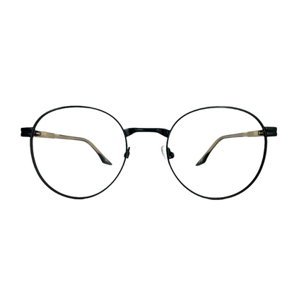 Óculos Feminino Metal Preto com Haste Revestida com Acetato Dourado SU59313 C1 51