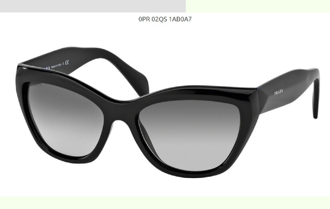 OCULOS FEMININO ACETATO PRETO HATE PRETO PRADA PR02QS 1AB OA7 56